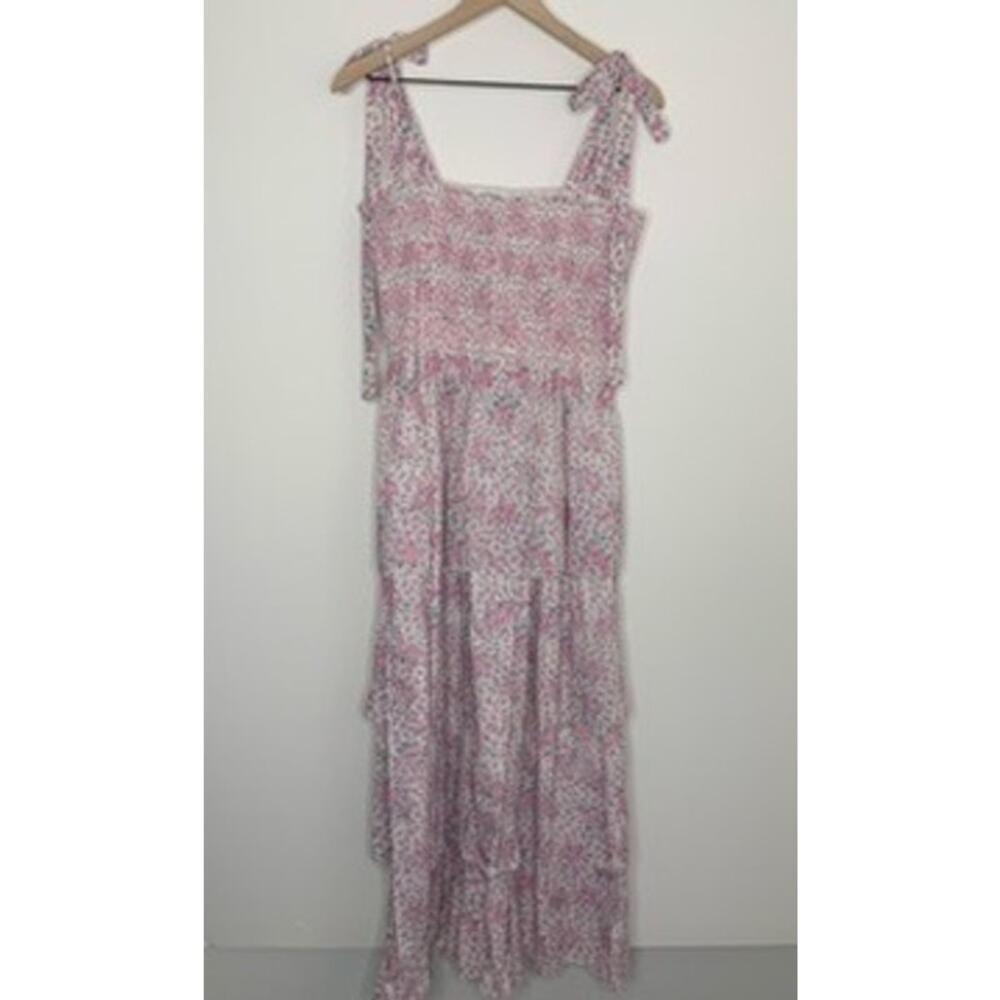 Love Shack Fancy Caressa Maxi Dress Candy Heart Pink Floral Womens New Large - Picture 3 of 16